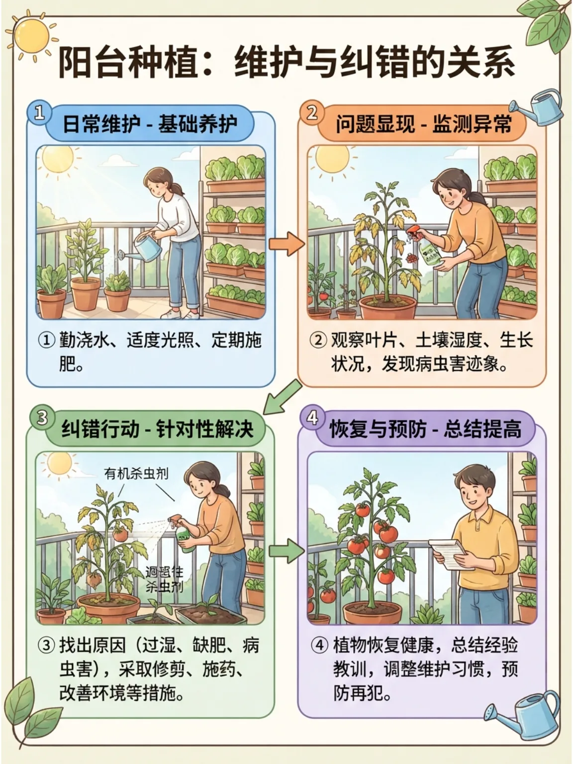 规划阳台种植：维护方法与纠错方法之间有什么联系？漫画封面