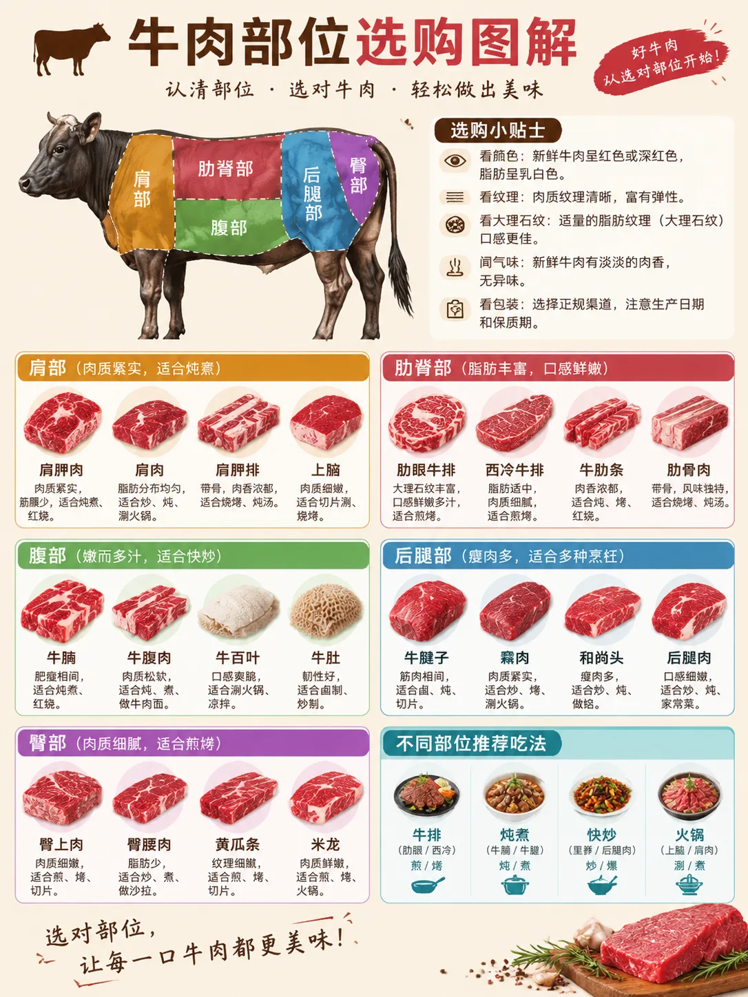 一张图学会买牛肉：各个部位图解漫画封面