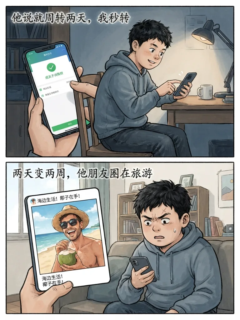 朋友借钱，伤人的都是小事漫画封面