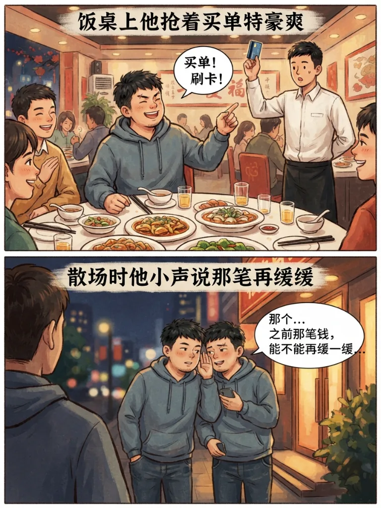 朋友借钱，伤人的都是小事 第 3 张漫画