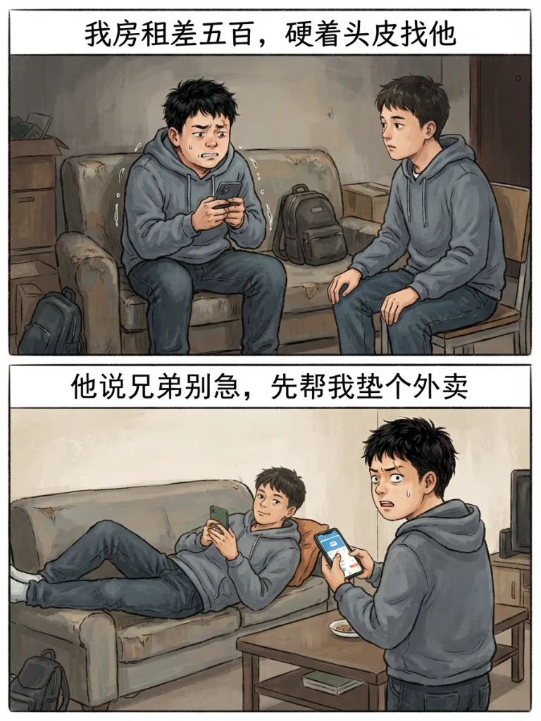 朋友借钱，伤人的都是小事 第 4 张漫画