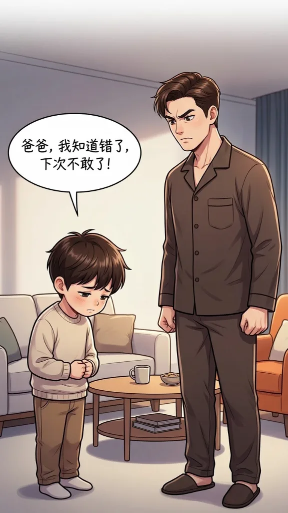 趣味漫画：老公教育儿子，小姨子过来阻止。老公生气的说：你小姨都已经结8次婚了，每次请假都是这个理由。小姨子：姐夫你让开，我来！ 第 2 张漫画