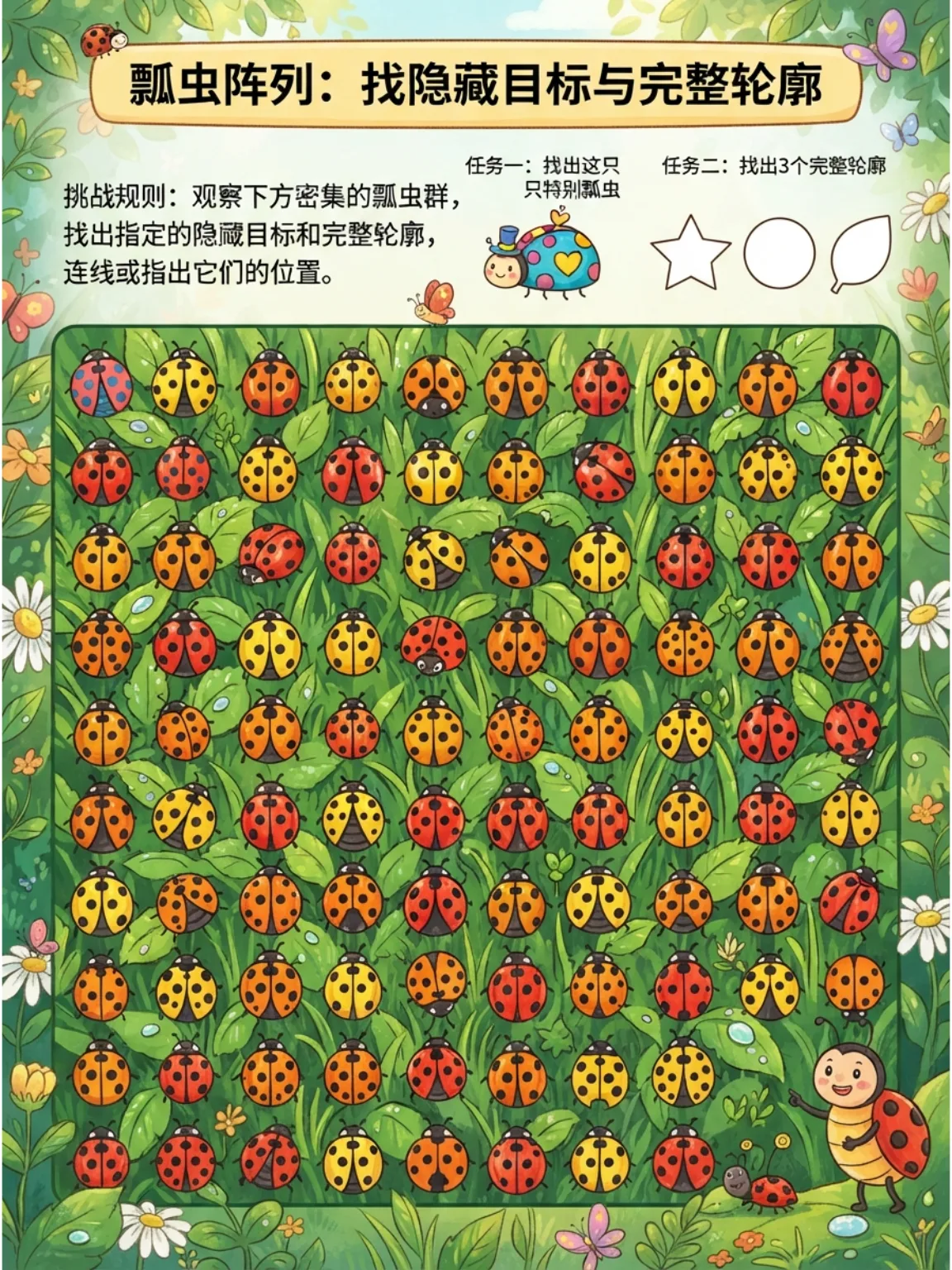 瓢虫阵列：结合局部遮挡的隐藏目标与重叠边界里的完整轮廓的双重挑战漫画封面