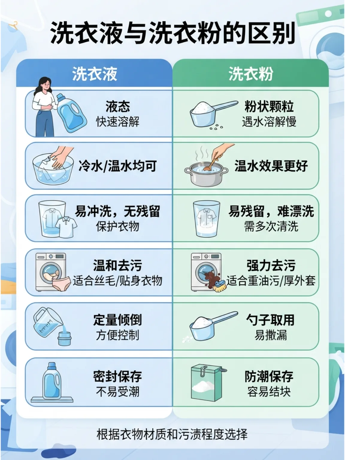 一图读懂：洗衣液和洗衣粉有什么区别漫画封面