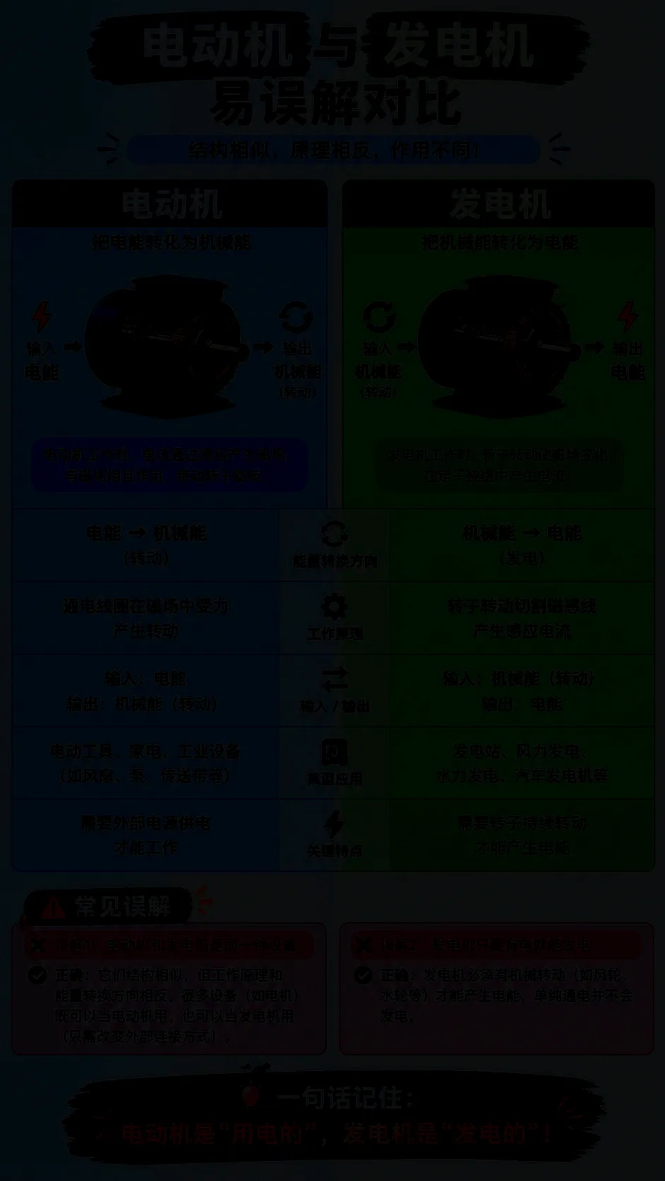 电动机与发电机有哪些容易误解的地方？漫画封面