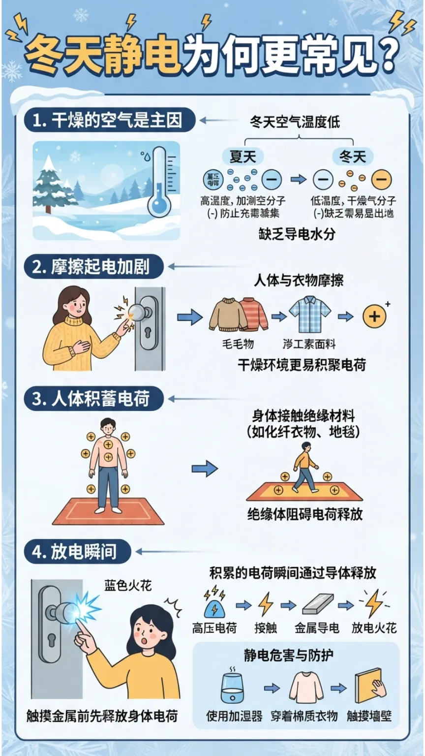 关于静电为什么在冬天更常见，这些常识很实用漫画封面