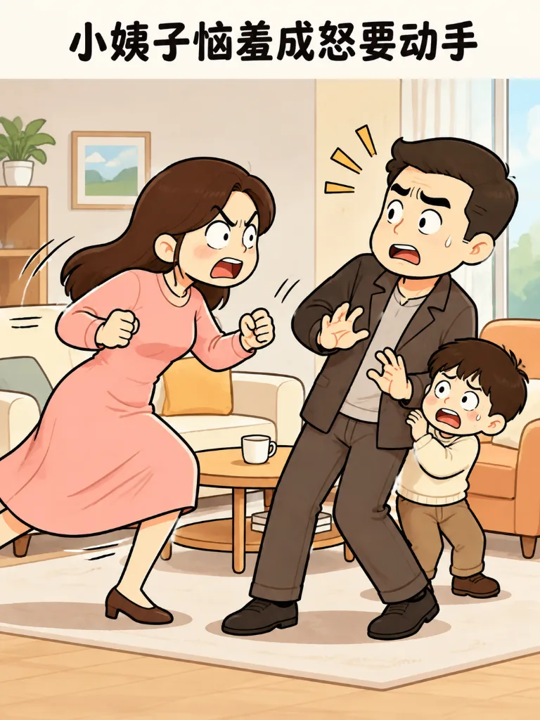 姐夫教育儿子，小姨子抢着来 第 4 张漫画