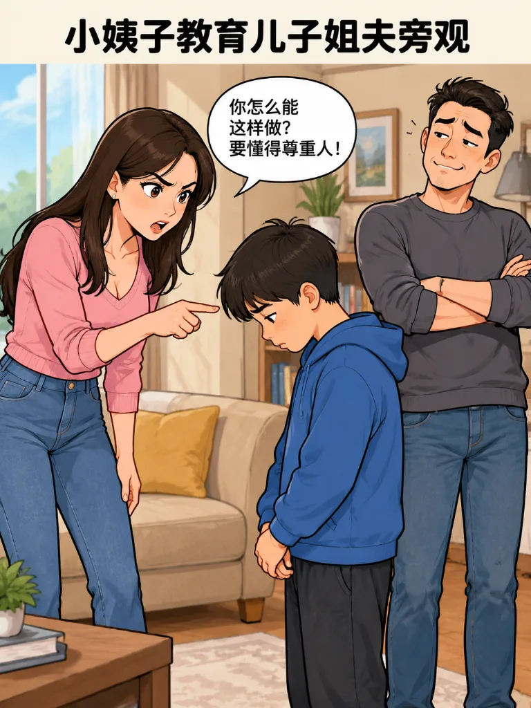 姐夫教育儿子，小姨子抢着来 第 6 张漫画
