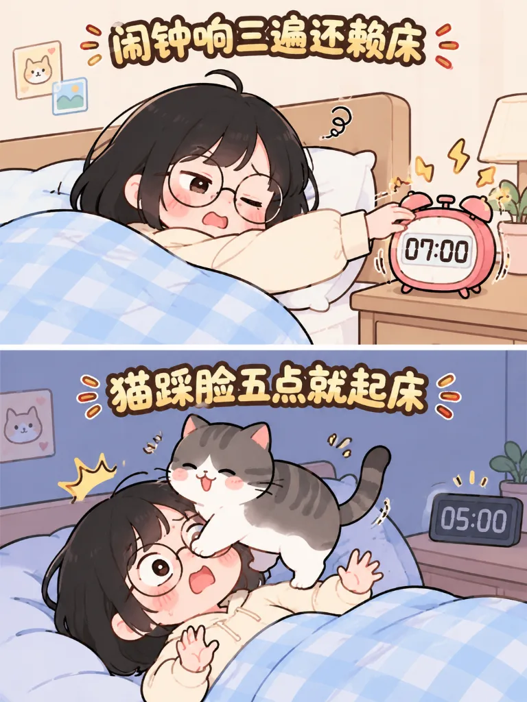 养猫前 vs 养猫后：生活巨变漫画封面