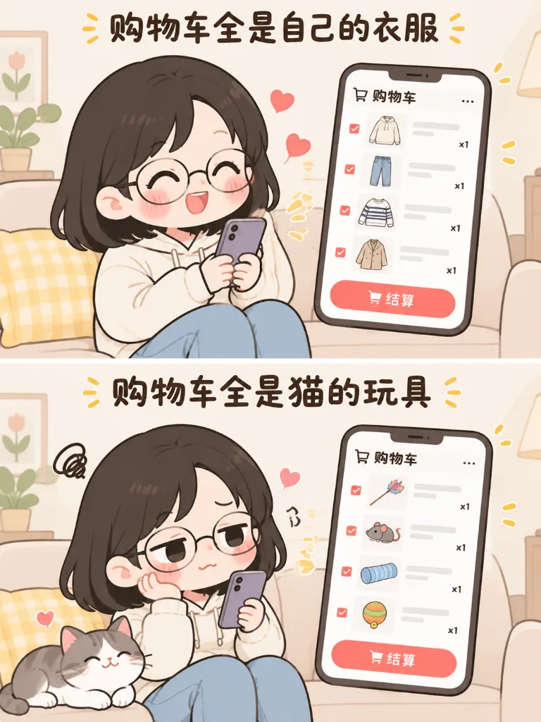 养猫前 vs 养猫后：生活巨变 第 2 张漫画