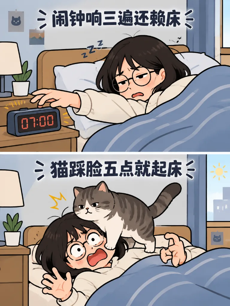 养猫前 vs 养猫后：生活巨变漫画封面