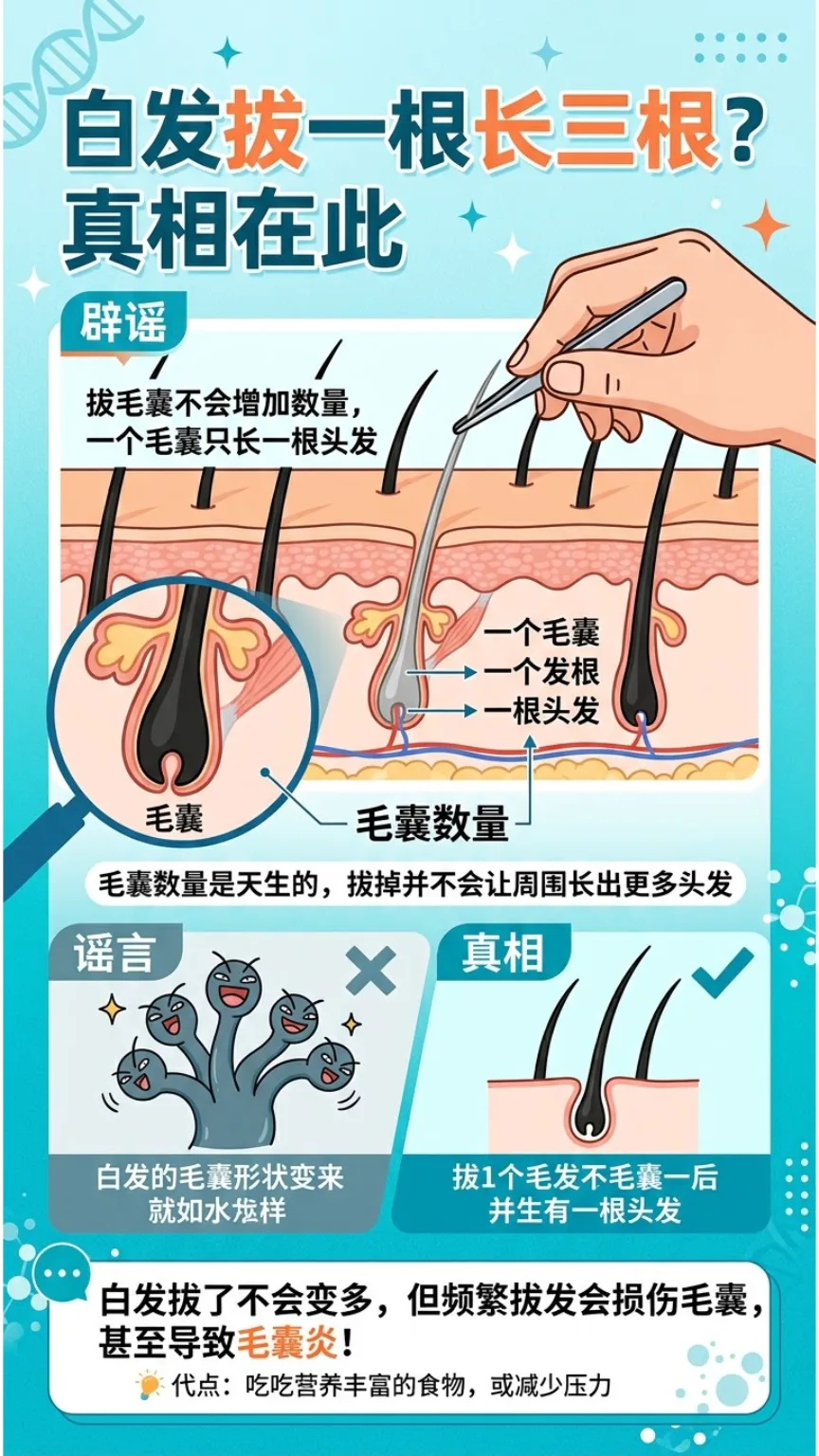白头发拔掉一根，会长出三根吗？漫画封面