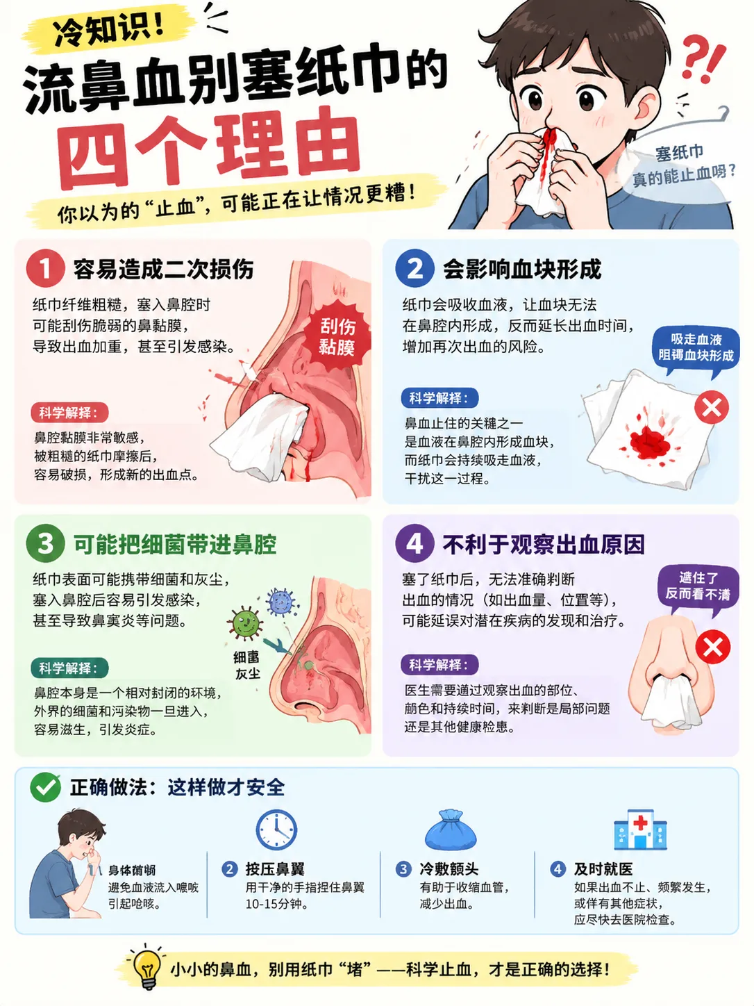 一图读懂：流鼻血时应该仰头吗 第 2 张漫画