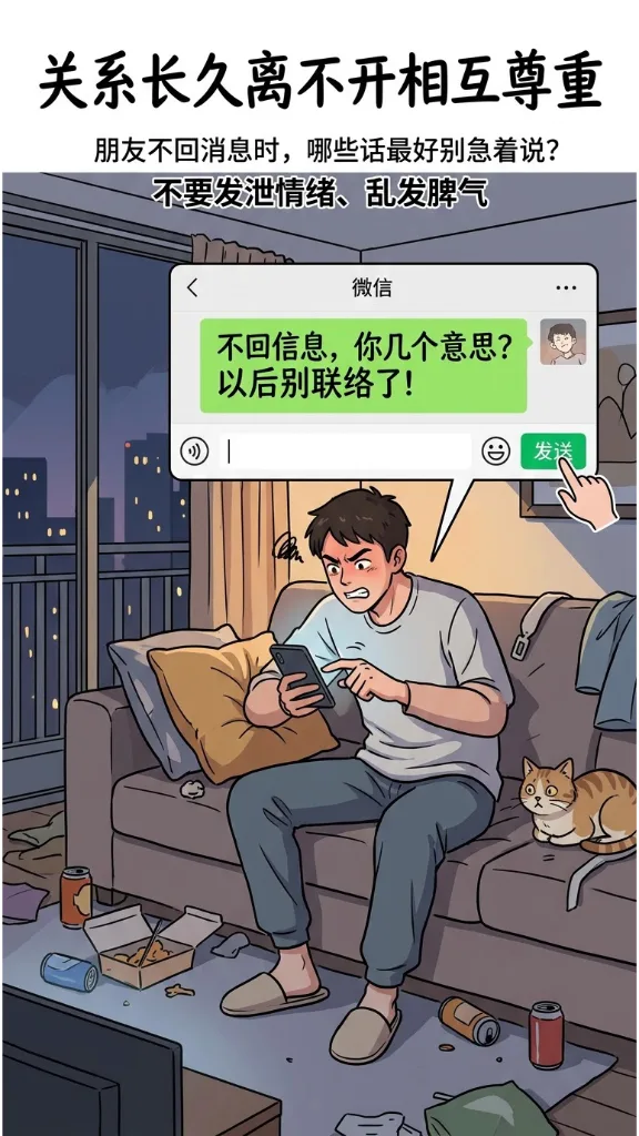 朋友不回消息时，哪些话最好别急着说 第 2 张漫画